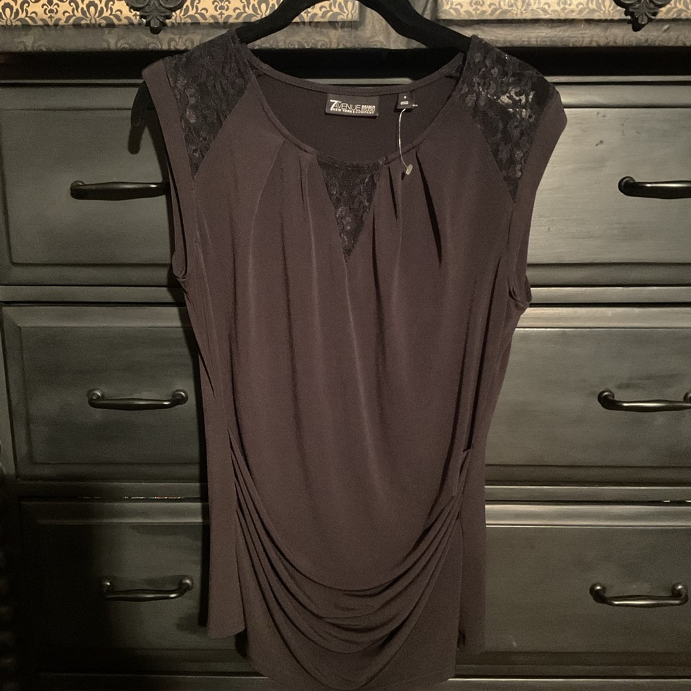 New York & Company Ruched Sleeveless Blouse